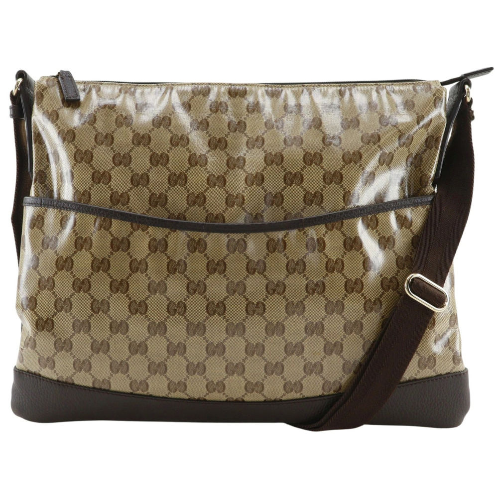 Gucci GG Crystal Crossbody Bag Leather Brown